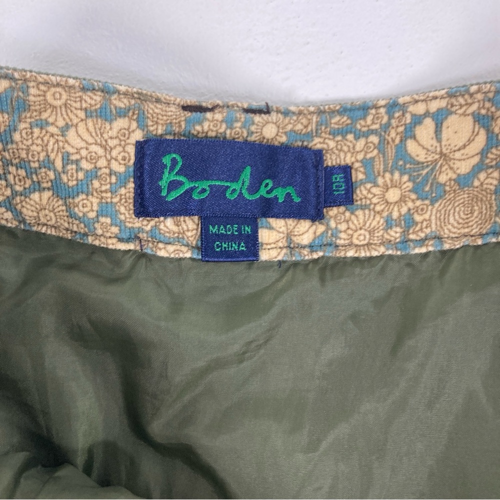 Boden 10R Skirt Corduroy Green Knee Length Paneled Circle A-Line Pockets Casual - Picture 5 of 16